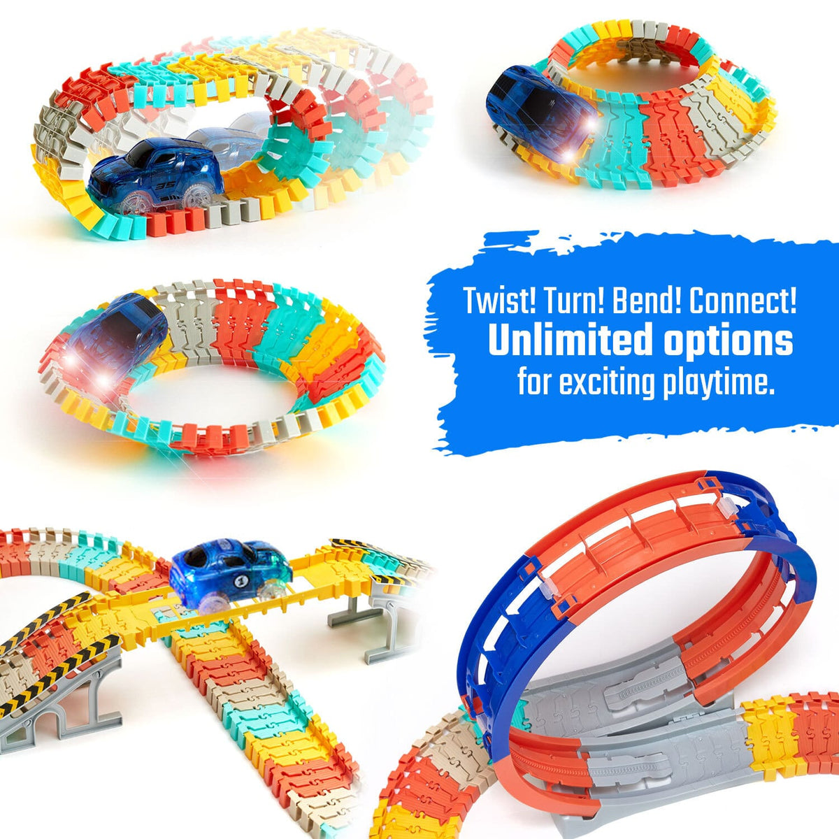Flashtrack Glow in the Dark Racing & Building Track Set JitteryGit Lil Tulips