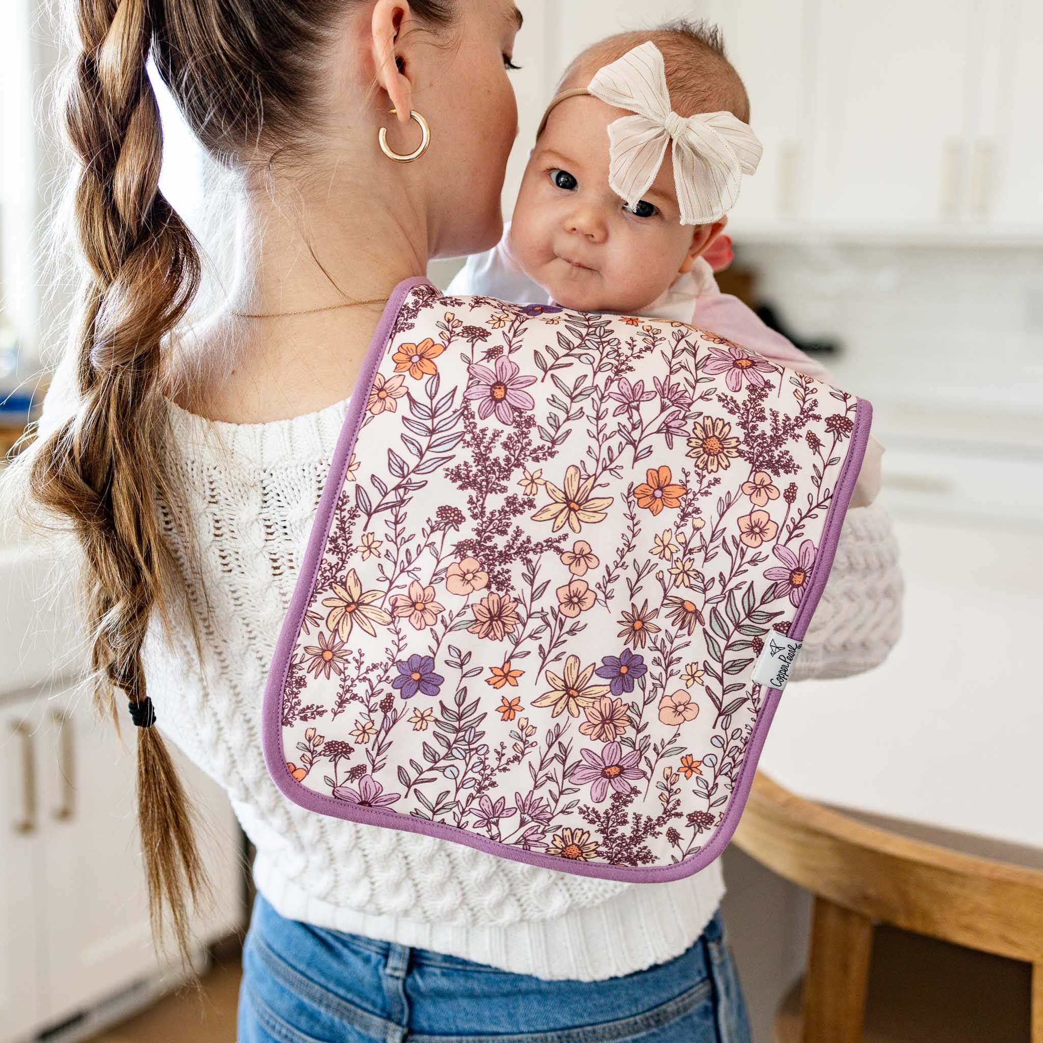 Flora Burp Cloth Set Copper Pearl Lil Tulips