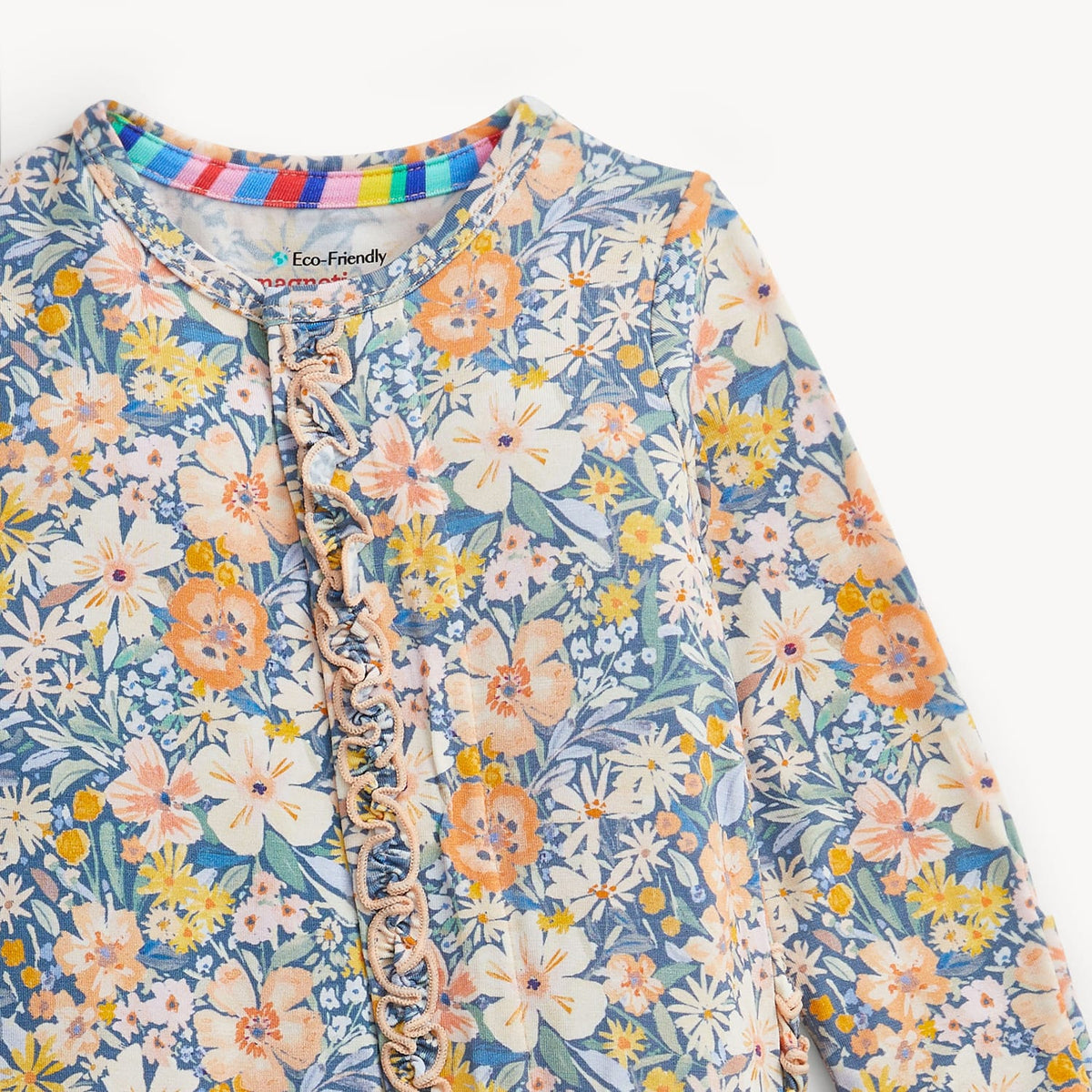 Flora Modal Ruffle Footie Magnetic Me Lil Tulips