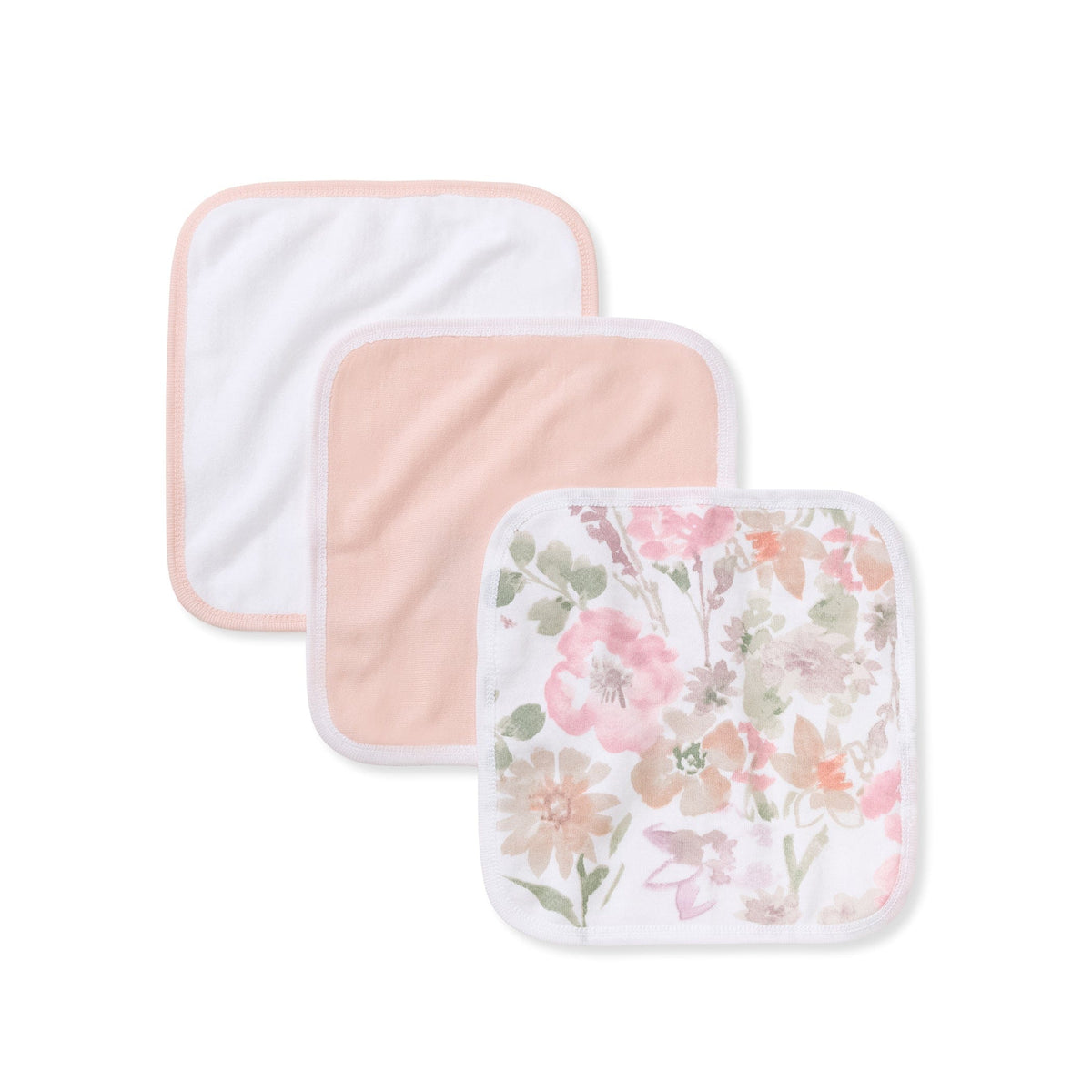 Flower Meadow Organic Cotton Knit Terry Washcloths Pack of 3 Burt's Bees Baby Lil Tulips