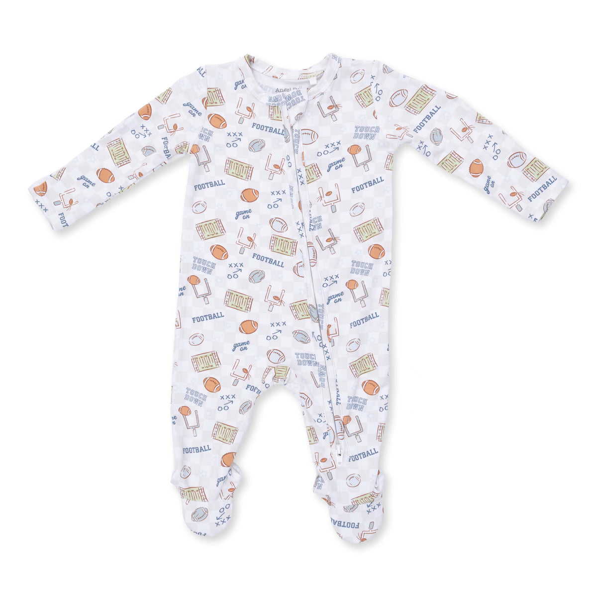 Football Check - 2 Way Zipper Footie Angel Dear Lil Tulips