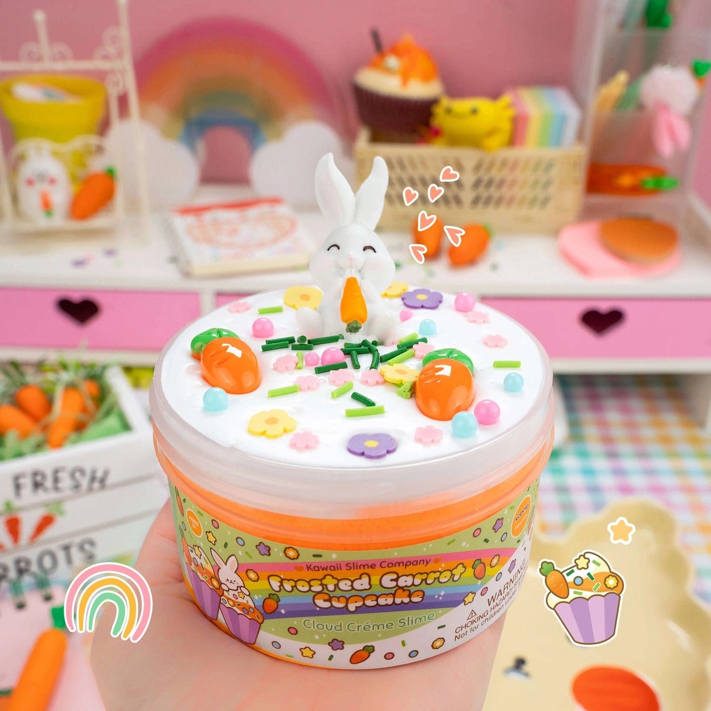 Frosted Carrot Cupcake Cloud Creme Slime Kawaii Slime Company Lil Tulips