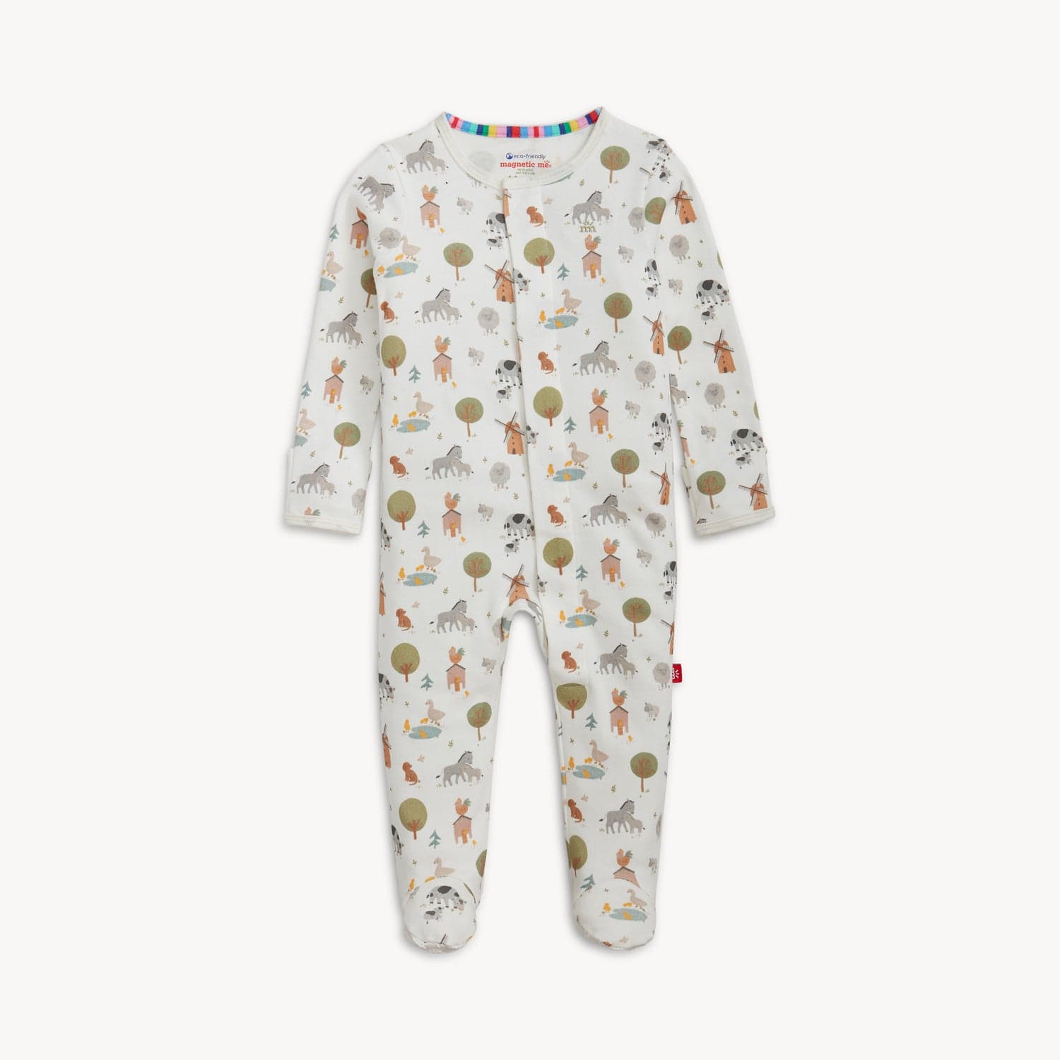 Funny Farm Organic Cotton Footie Magnetic Me Lil Tulips