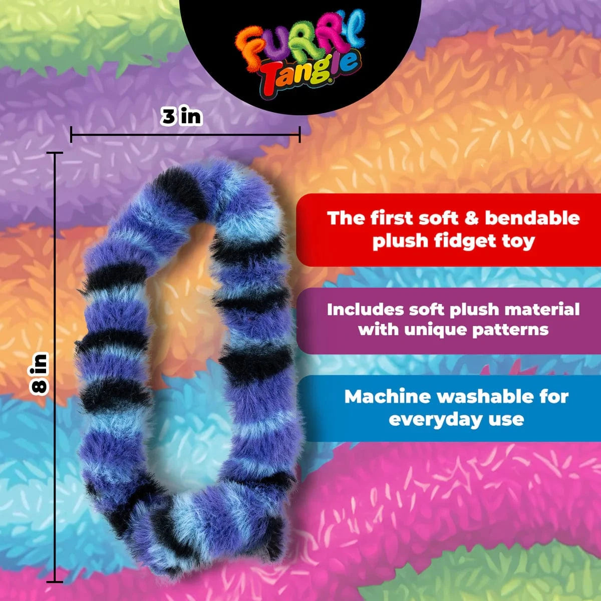 Furry Tangle® Plush Sensory Fidget Toy- Stripe Tangle Creations Lil Tulips