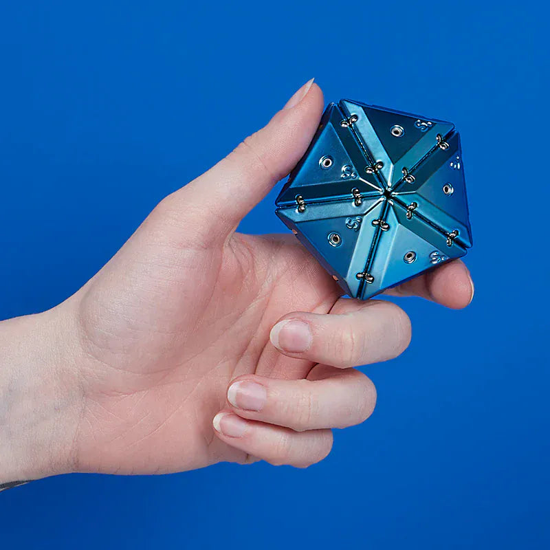 Geode Chrome Pyramid Magnetic Fidget - Blue Chrome - Cosmos Speks Lil Tulips