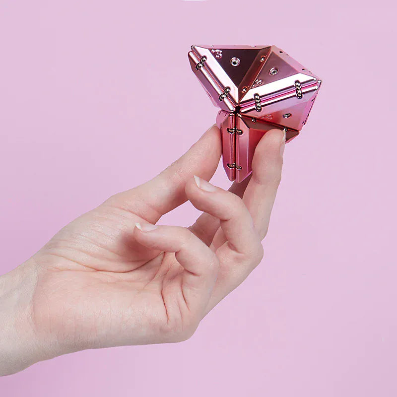 Geode Chrome Pyramid Magnetic Fidget - Pink Chrome - Stellar Speks Lil Tulips