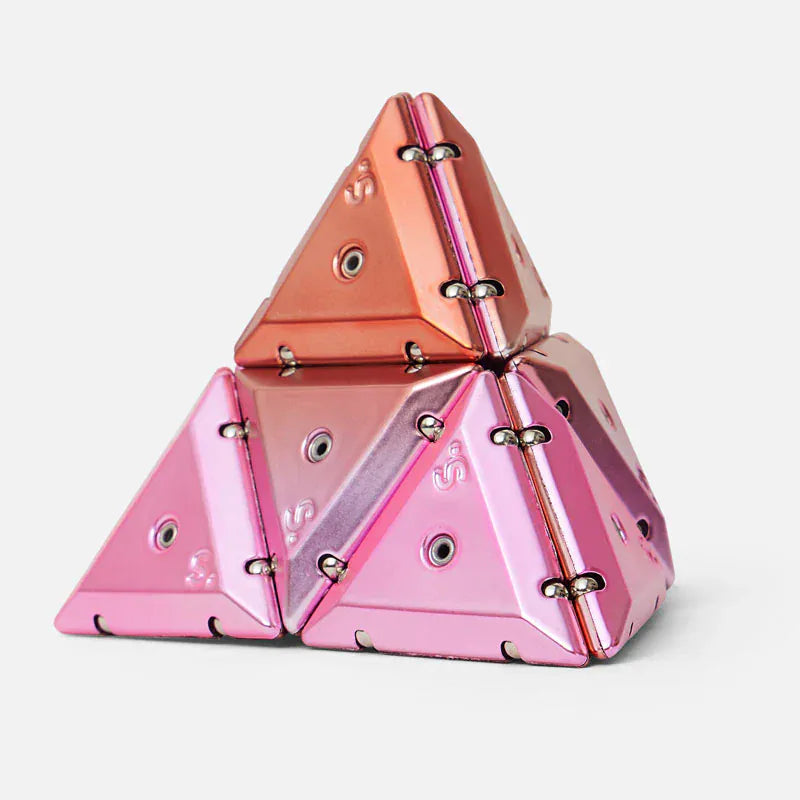 Geode Chrome Pyramid Magnetic Fidget - Pink Chrome - Stellar Speks Lil Tulips