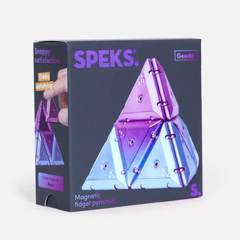 Geode Chrome Pyramid Magnetic Fidget - Purple Chrome - Nova Speks Lil Tulips