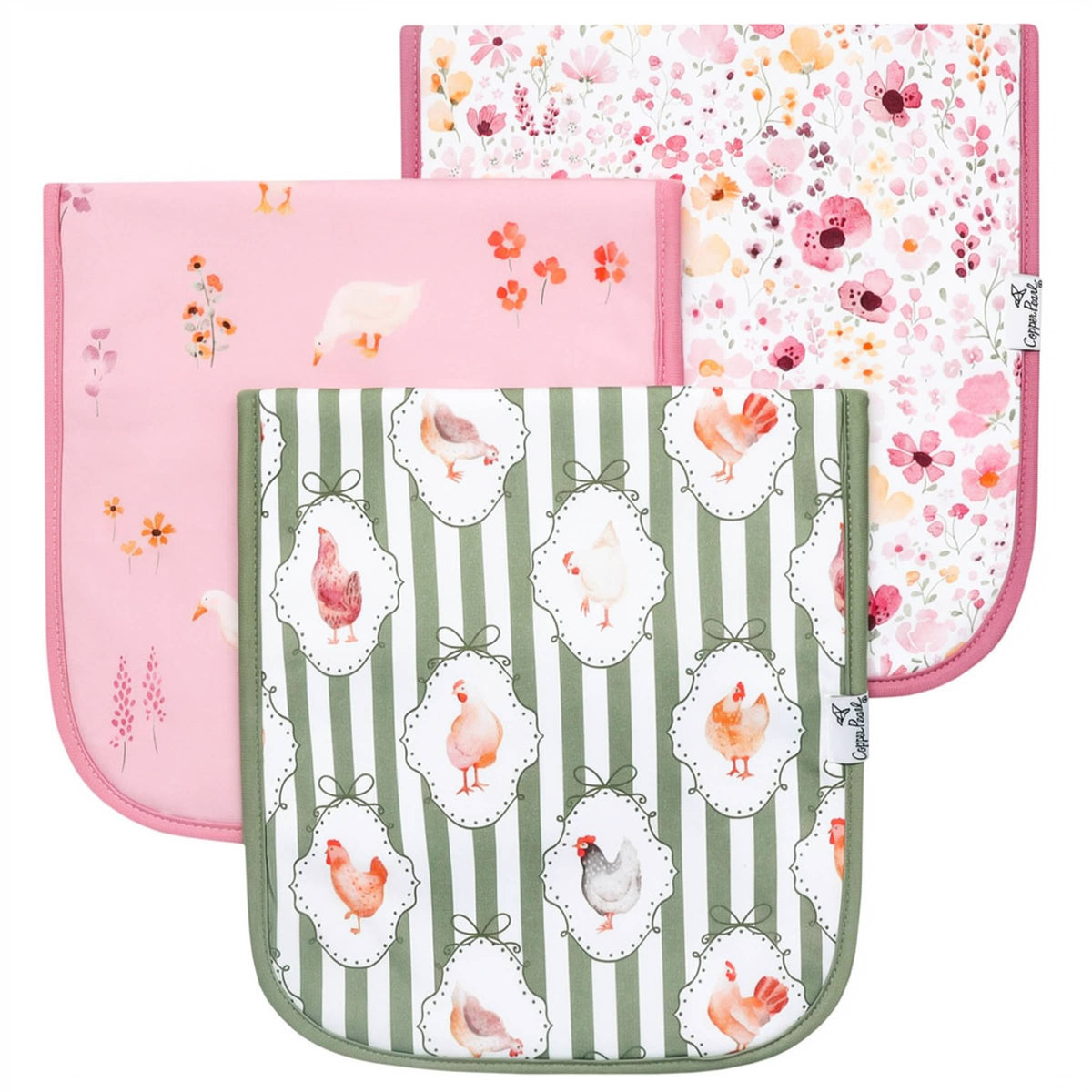 Gigi Burp Cloth Set (3-Pack) Copper Pearl Lil Tulips