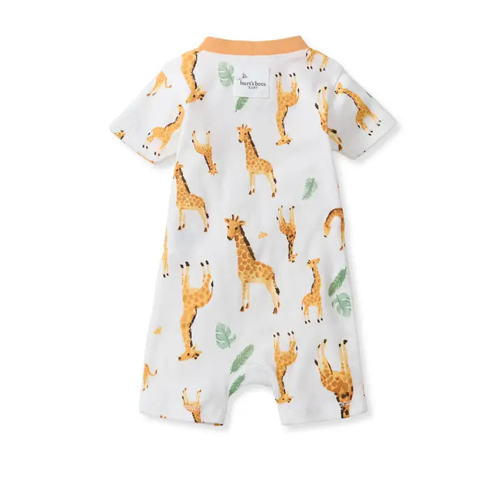Giraffe Family Organic Sleeper Romper Burt's Bees Baby Lil Tulips