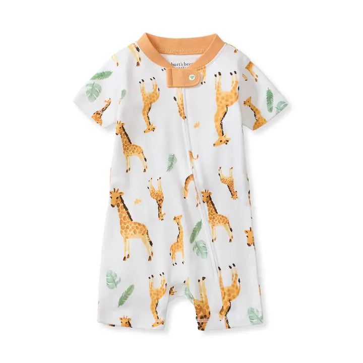 Giraffe Family Organic Sleeper Romper Burt's Bees Baby Lil Tulips