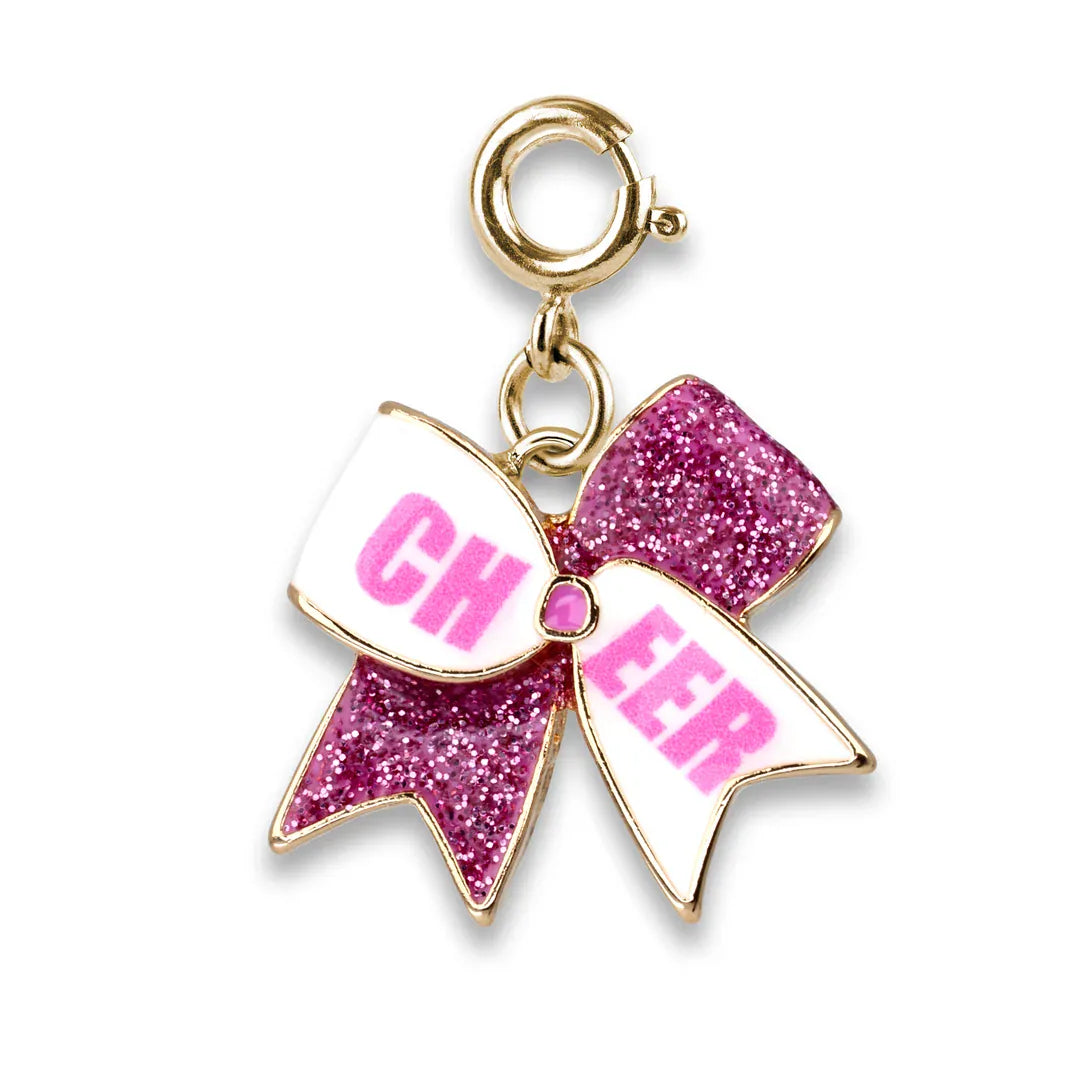 Gold Glitter Cheer Bow Charm Charm It! Lil Tulips