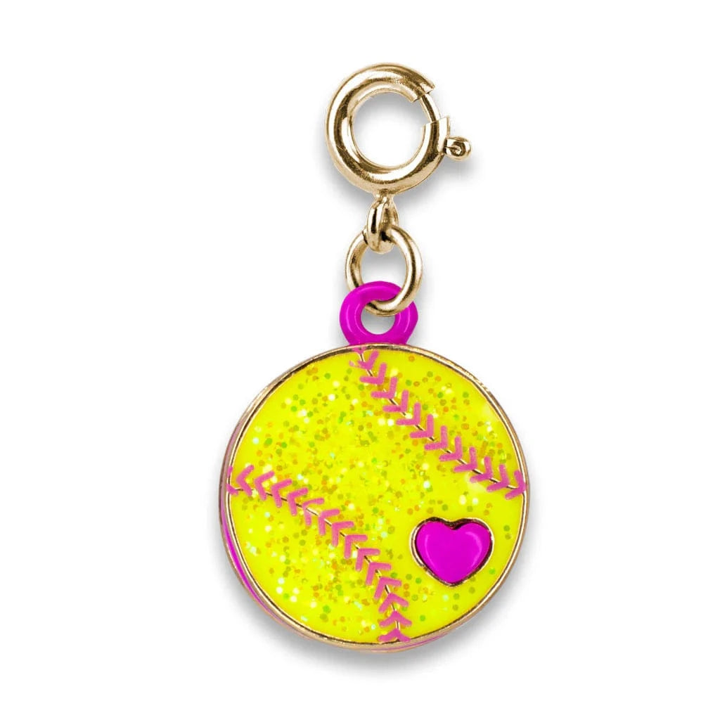 Gold Glitter Softball Charm Charm It! Bracelets Lil Tulips