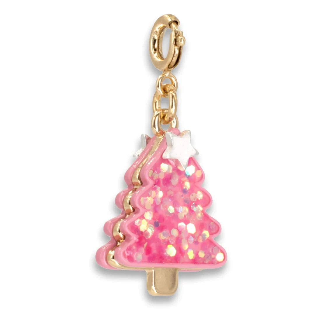 Gold Pink Christmas Tree Charm Charm It! Bracelets Lil Tulips