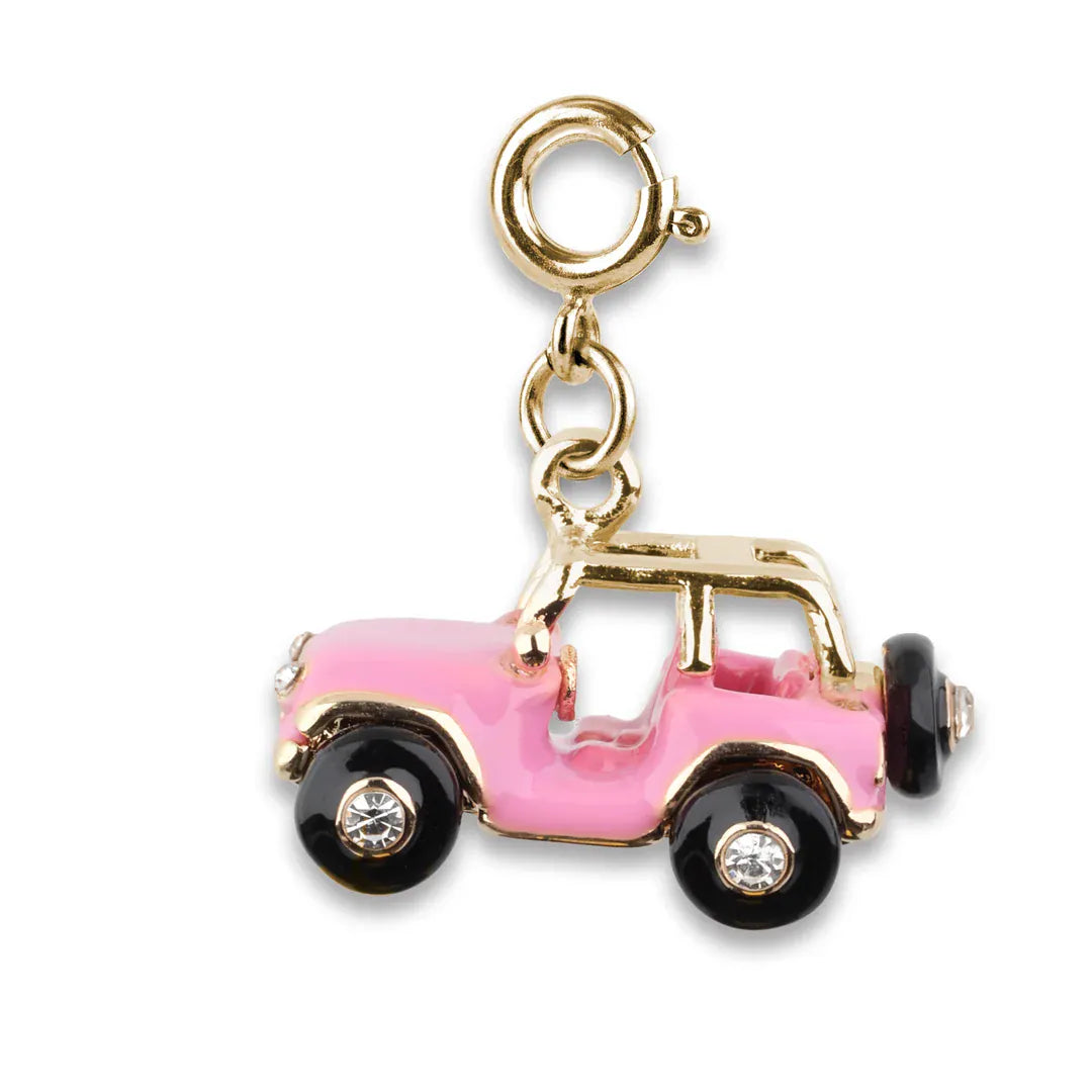 Gold Pink Jeep Charm Charm It! Lil Tulips