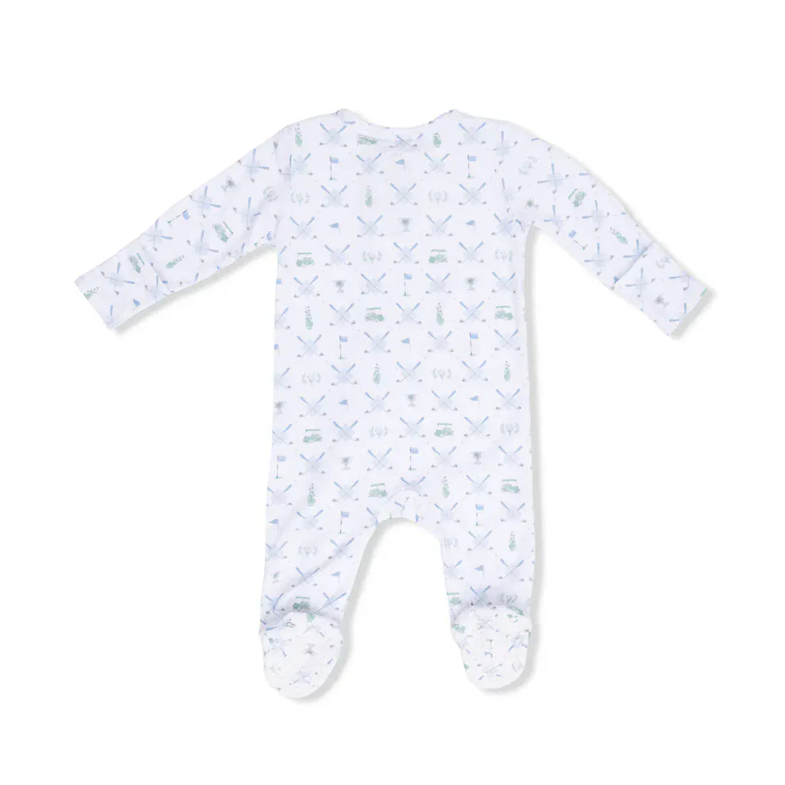 Golf Trellis Blue - 2 Way Zipper Footie Angel Dear Lil Tulips