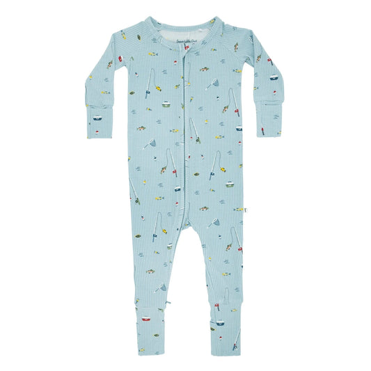 Gone Fishing Small Ribbed Zip Romper Brave Little Ones Lil Tulips