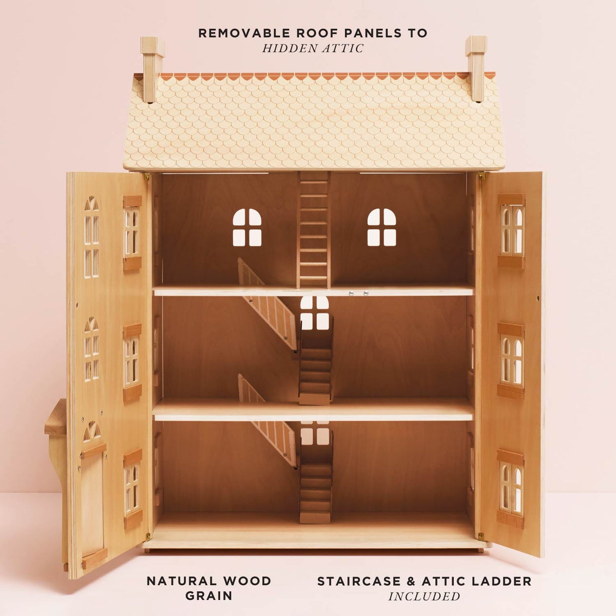 Grand Natural Wood Dolls House Le Toy Van Lil Tulips
