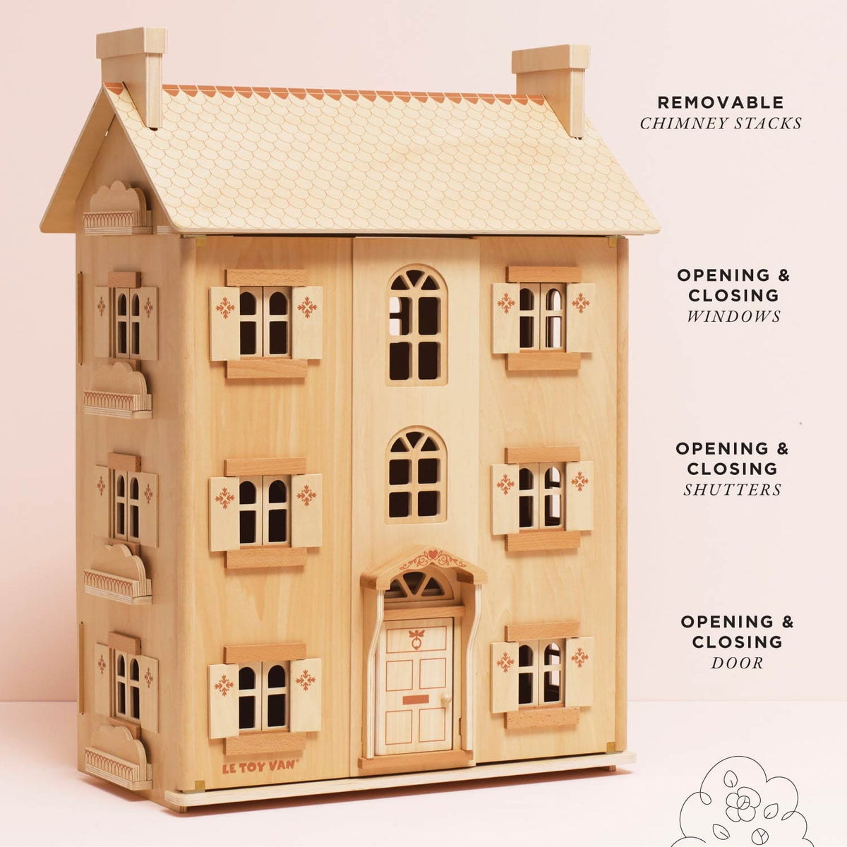 Grand Natural Wood Dolls House Le Toy Van Lil Tulips