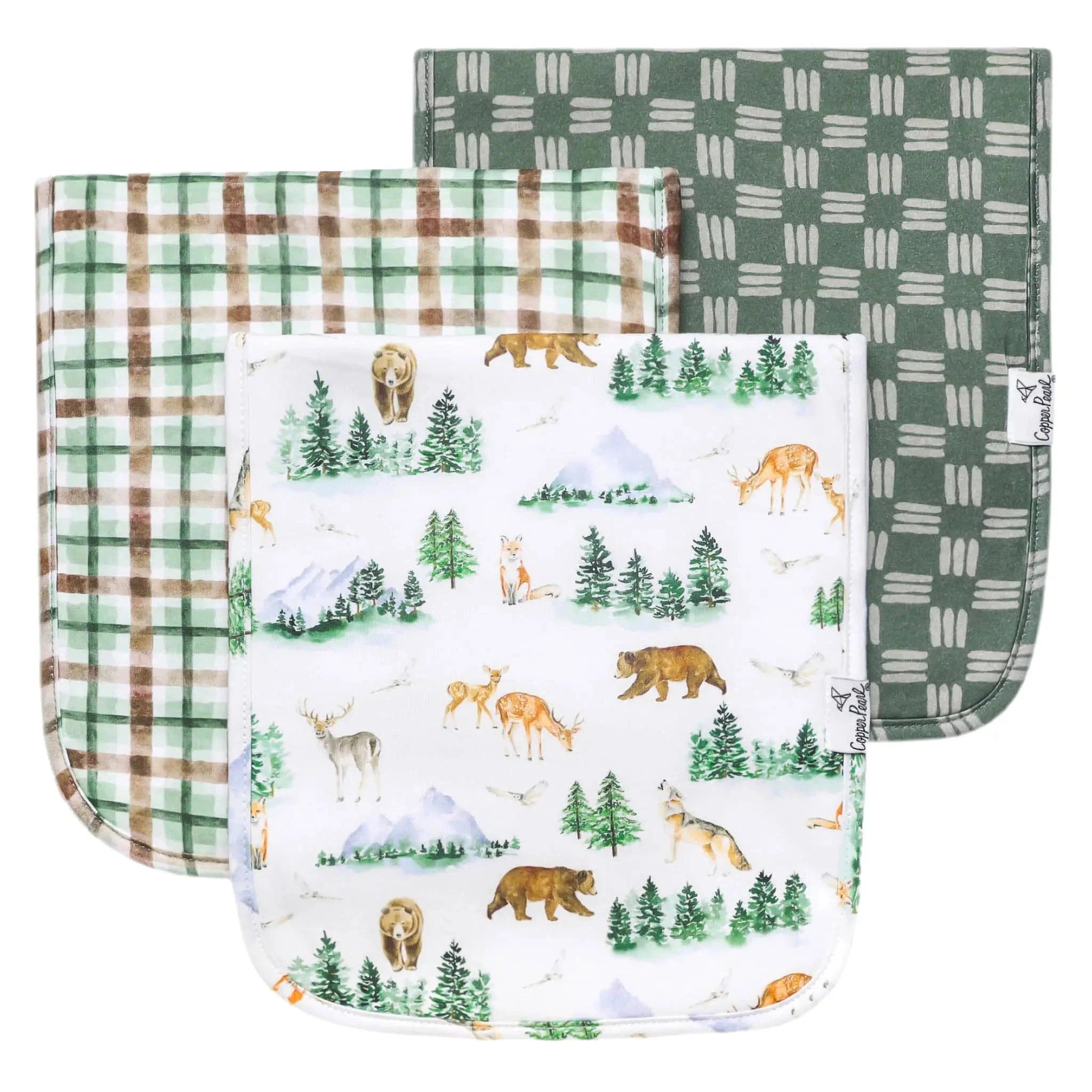 Grayson Burp Cloth Set Copper Pearl Lil Tulips
