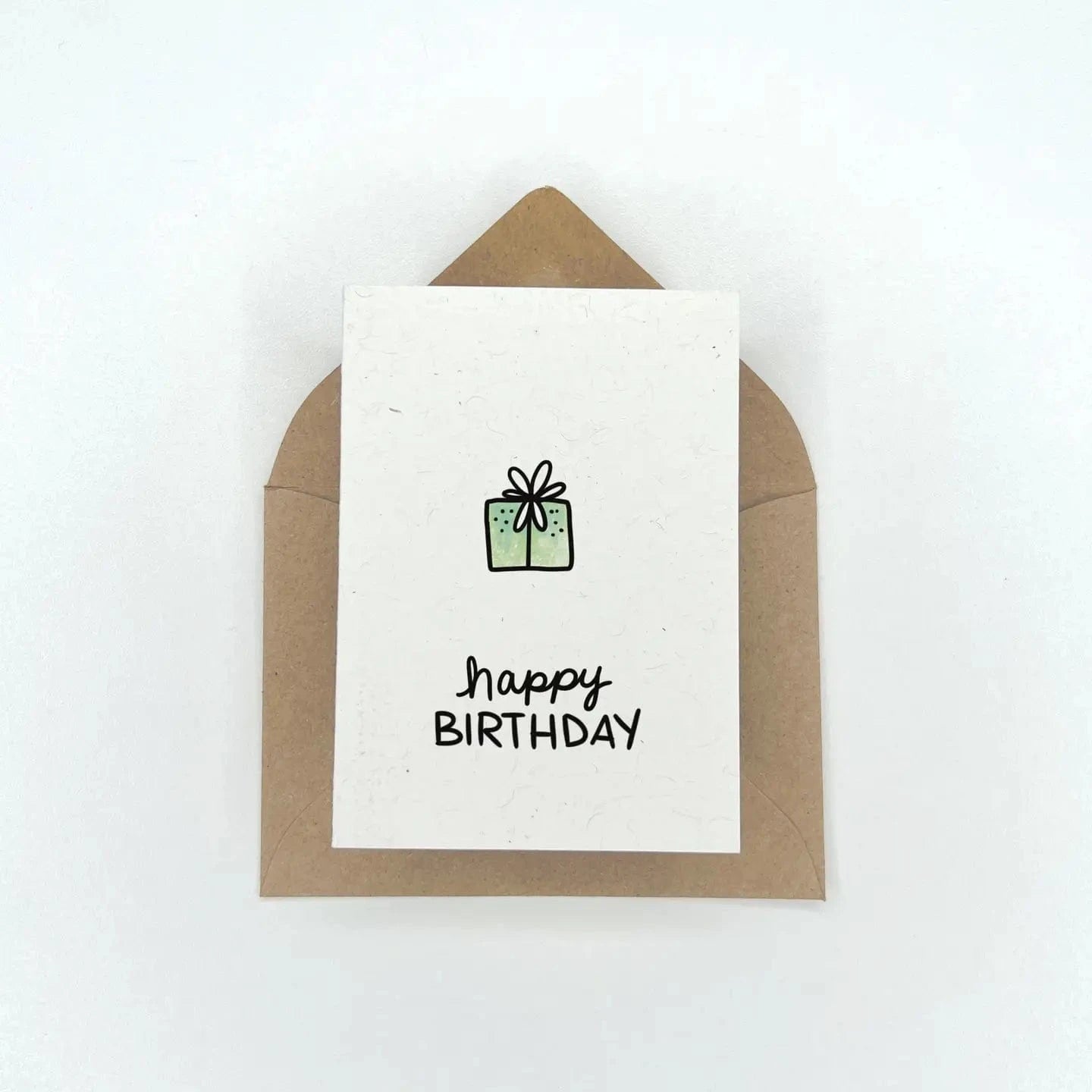 Green Birthday Present - Birthday Gift Enclosure Card Lemon Doodle Lil Tulips