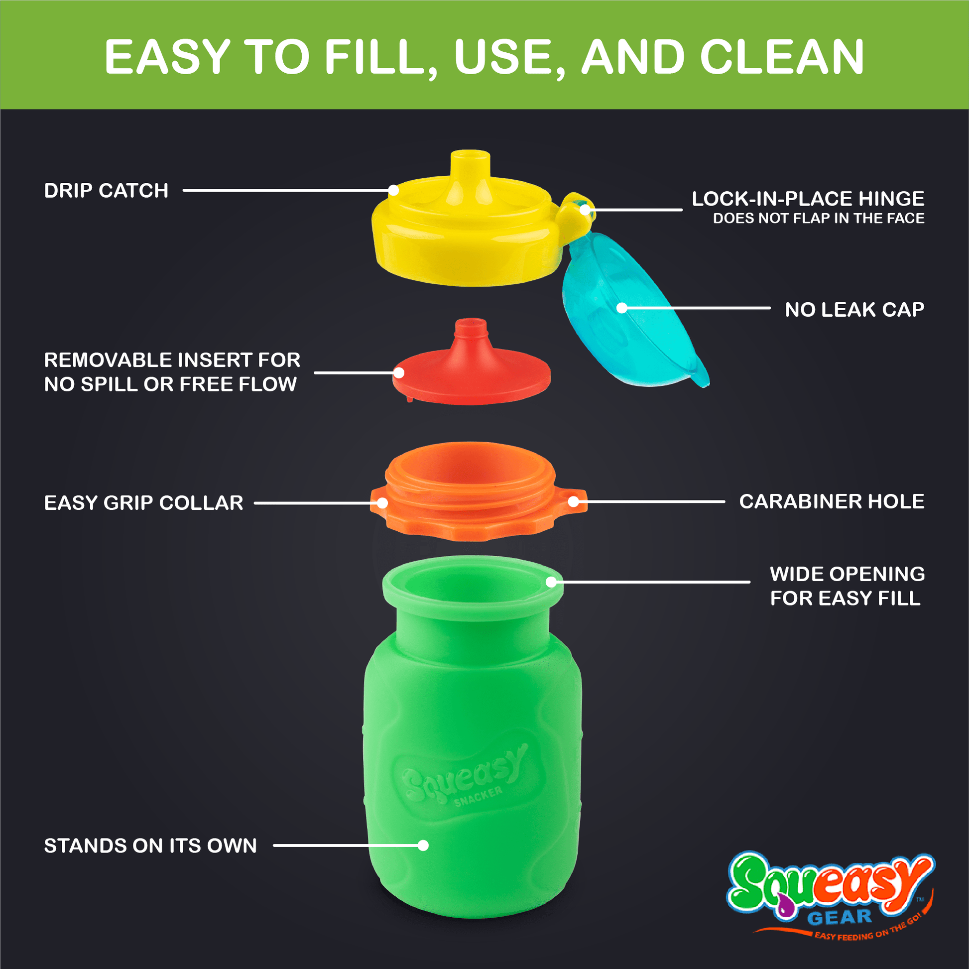 Green Squeasy Silicone Pouch Squeasy Gear Lil Tulips