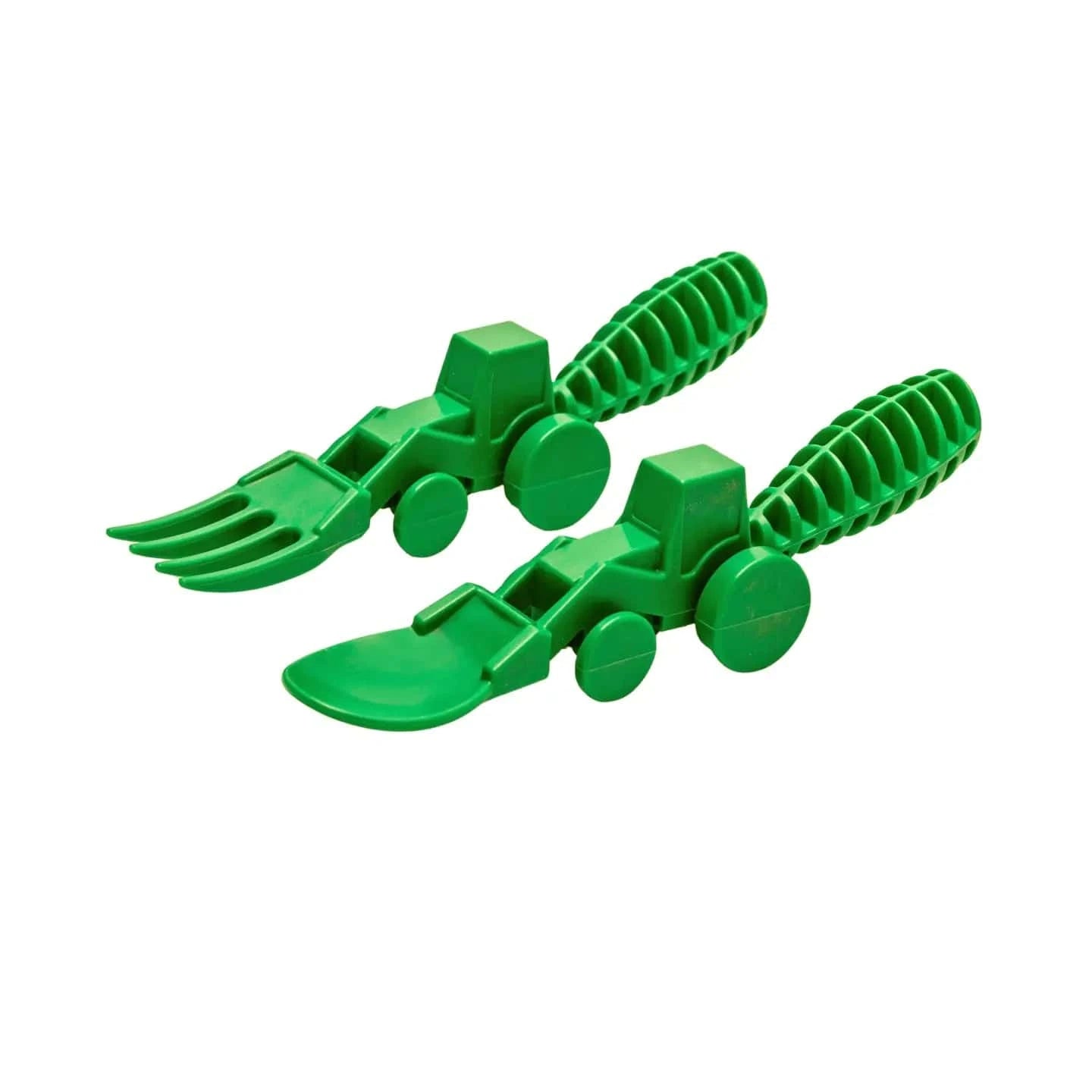 Green Tractor Utensils SET Constructive Eating Lil Tulips