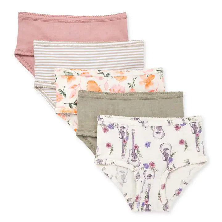 Guitars & Floral Underwear - Set of 5 Burt's Bees Baby Lil Tulips