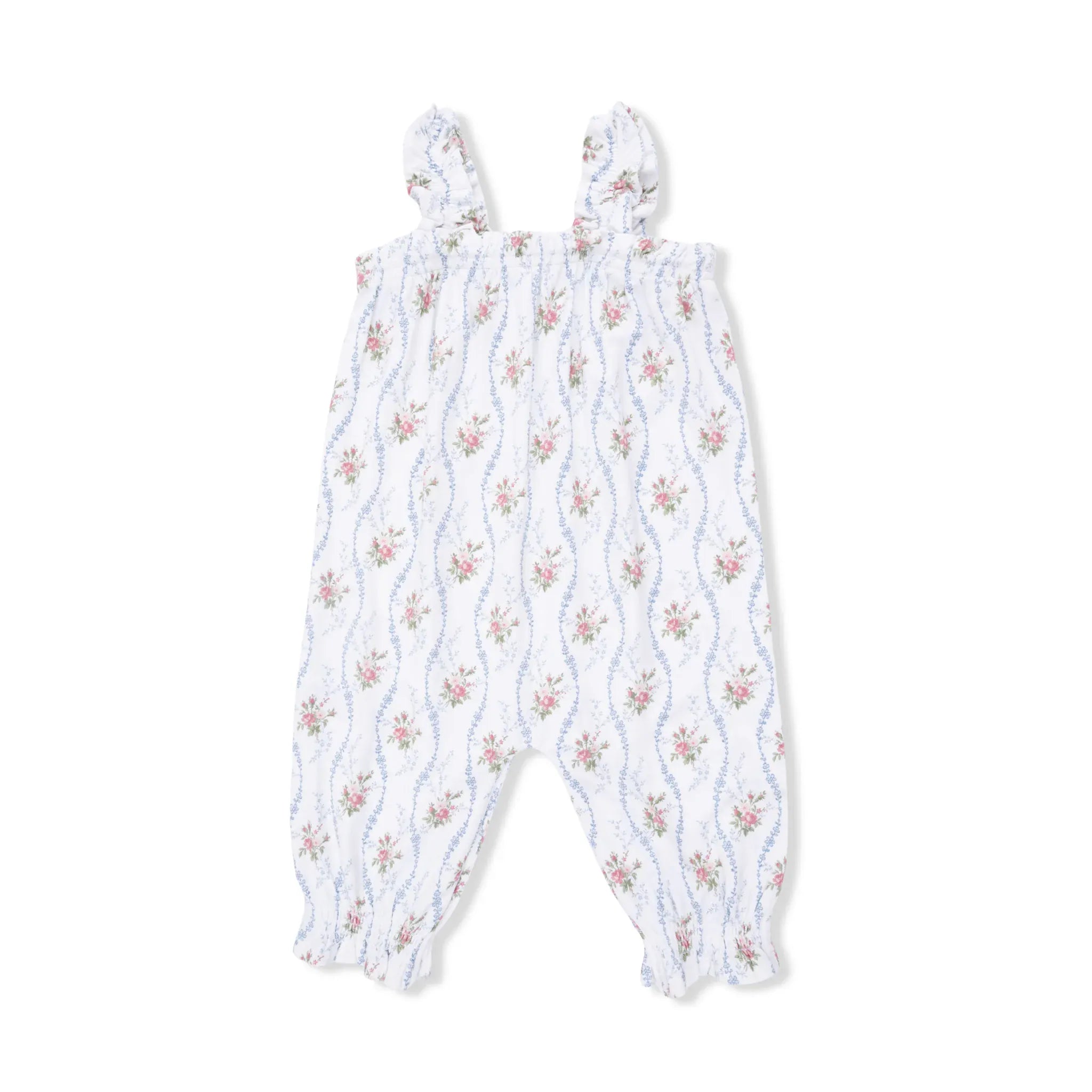 Heirloom Rose Stripe - Ruffly Strap Overall Angel Dear Lil Tulips