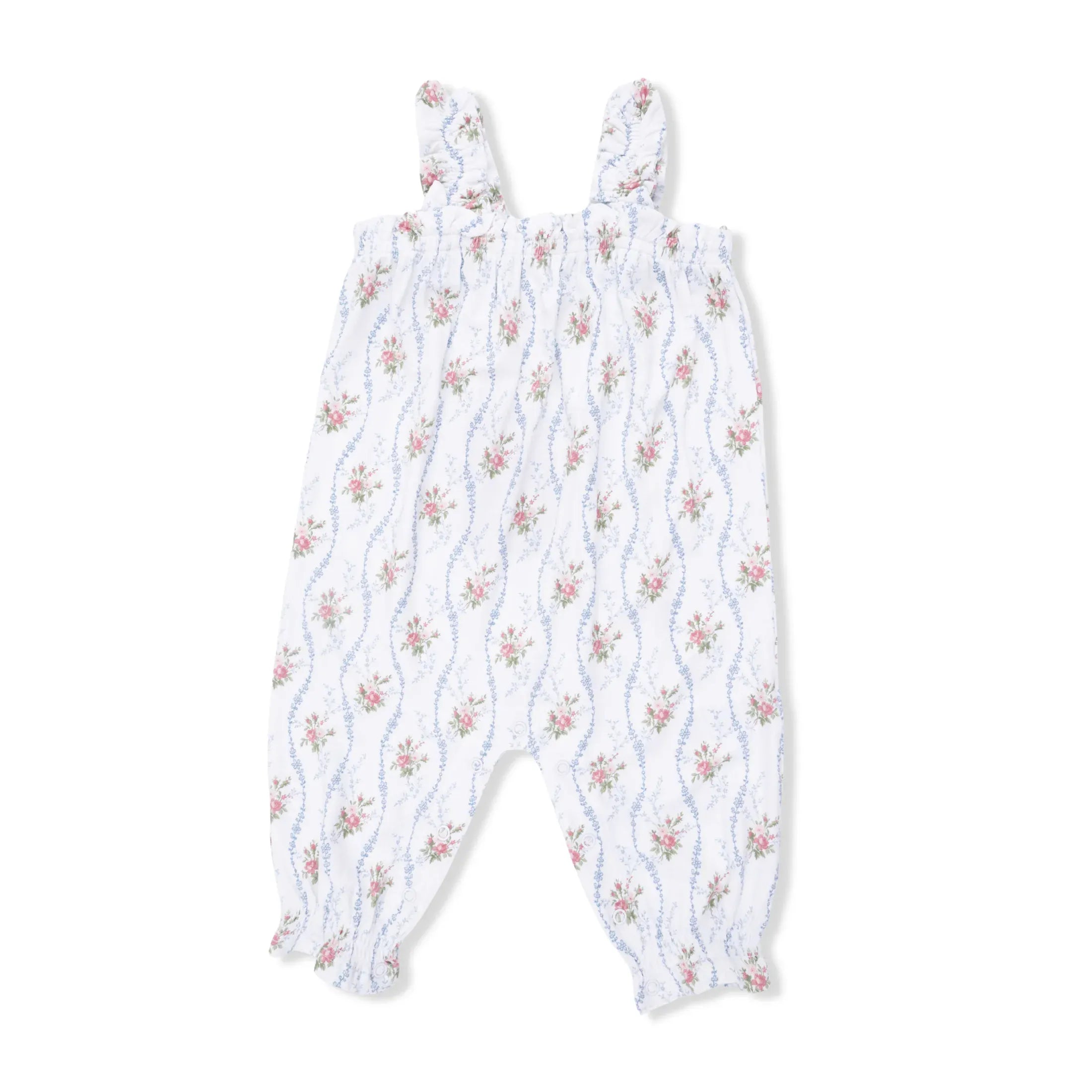 Heirloom Rose Stripe - Ruffly Strap Overall Angel Dear Lil Tulips
