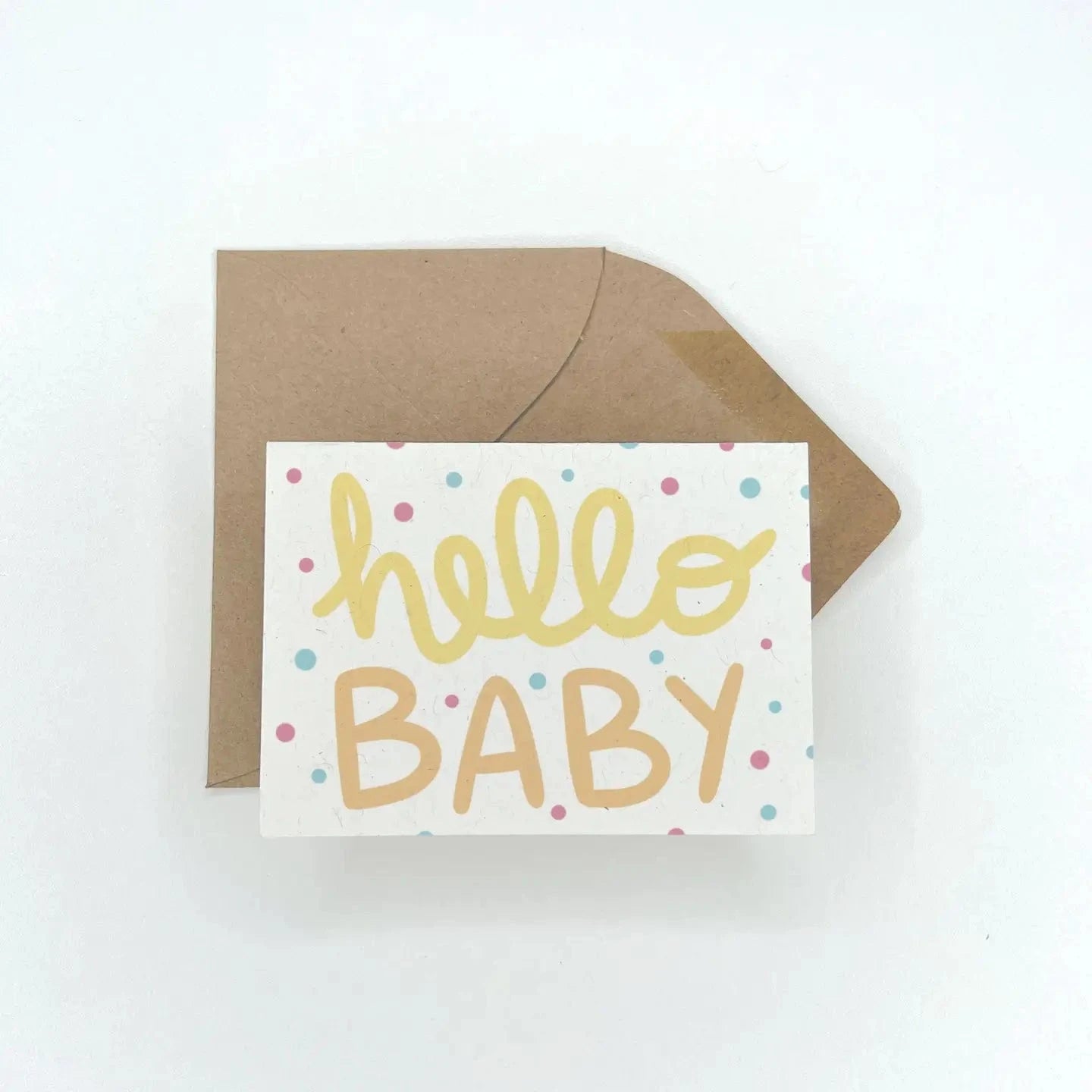 Hello Baby - Baby Shower Gift Enclosure Card Lemon Doodle Lil Tulips