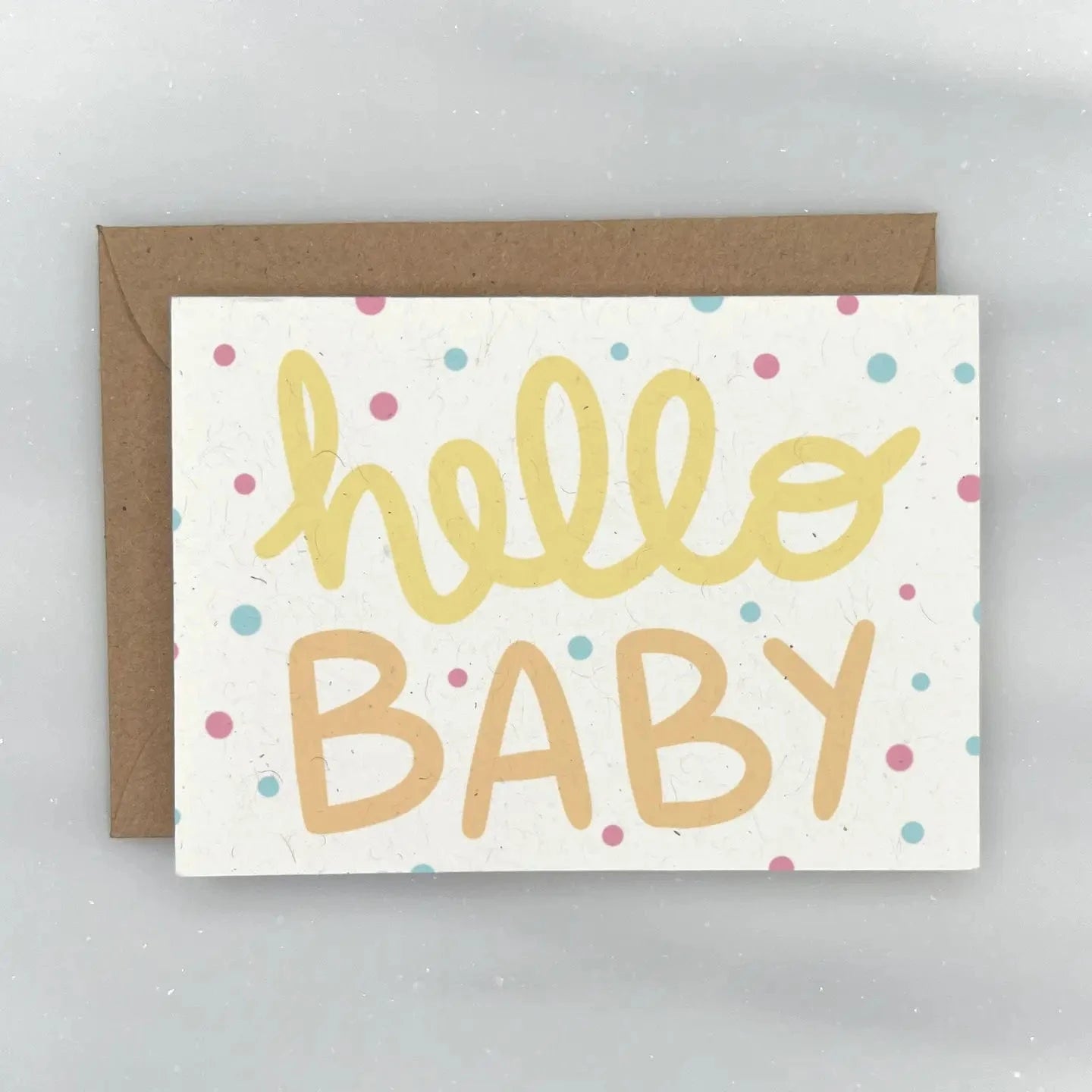 Hello Baby - Baby Shower Gift Enclosure Card Lemon Doodle Lil Tulips
