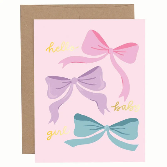 Hello Baby Girl Greeting Card Pippi Post Lil Tulips