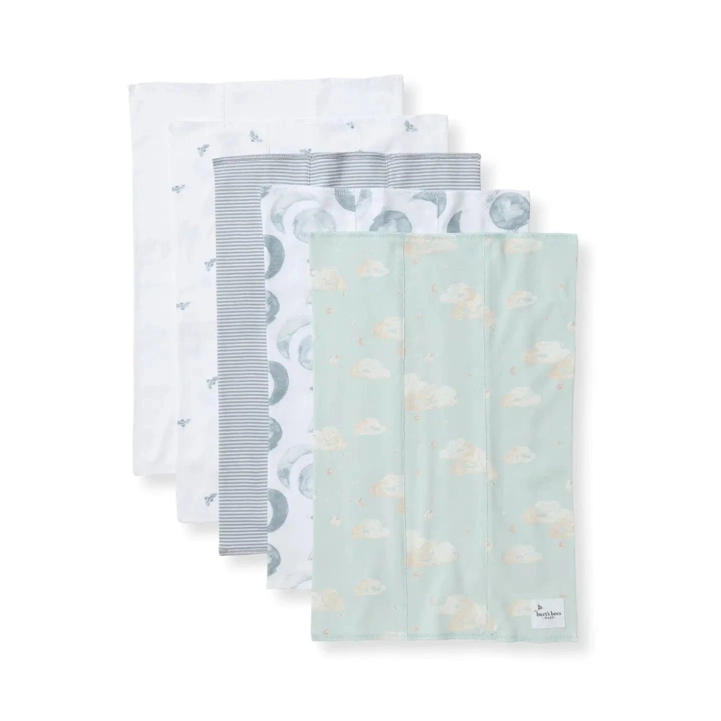 Hello Moon Burp Cloths - Set of 5 Burt's Bees Baby Lil Tulips