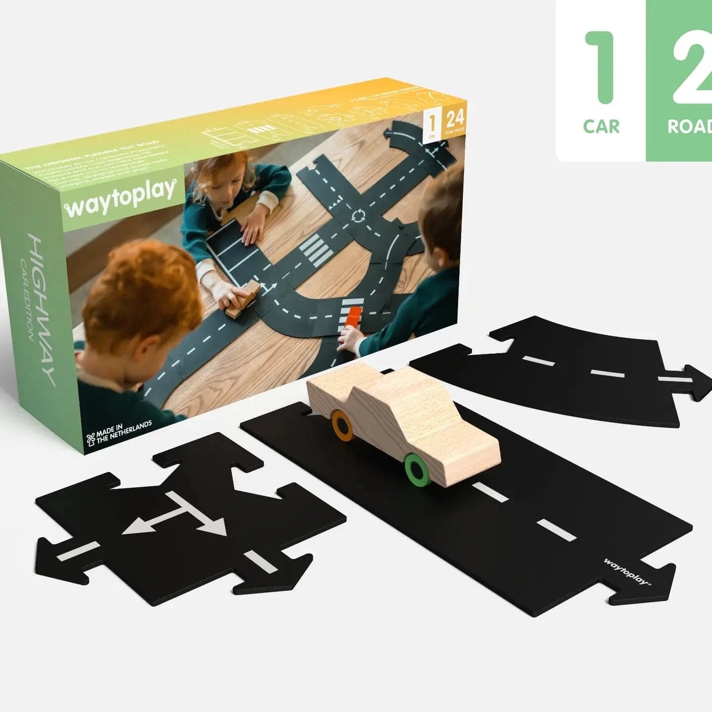 Highway - Long Flexible Road Set - With One Car waytoplay Lil Tulips