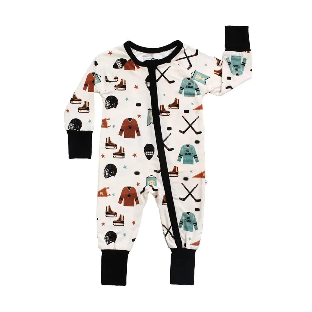 Hockey Bamboo Convertible Footie Romper Emerson and Friends Lil Tulips