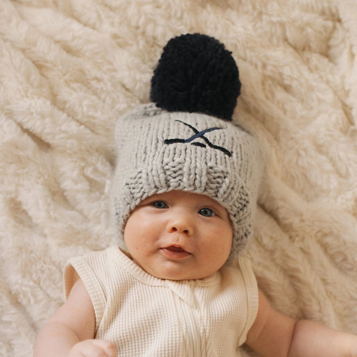 Hockey Beanie Hat Ice Grey Baby & Kids Huggalugs Final Sale Lil Tulips