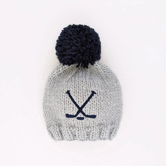 Hockey Beanie Hat Ice Grey Baby & Kids Huggalugs Final Sale Lil Tulips