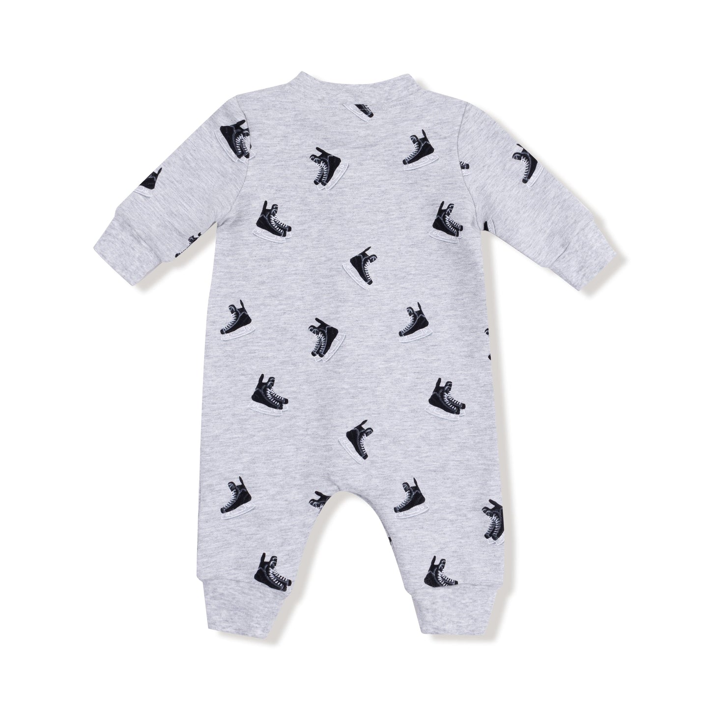 Hockey French Terry - Baseball Collar Romper With Front Placket Angel Dear Lil Tulips