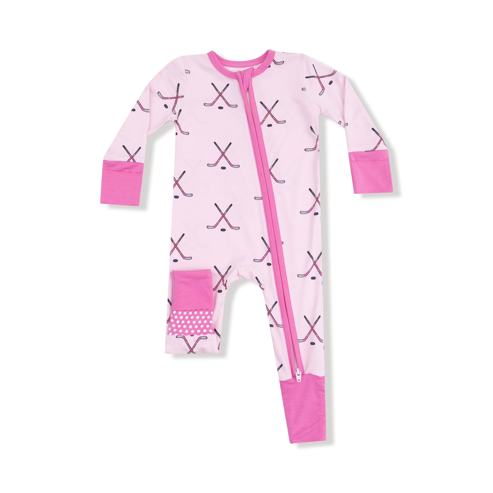 Hockey - Pink - 2 Way Zipper Romper Angel Dear Lil Tulips