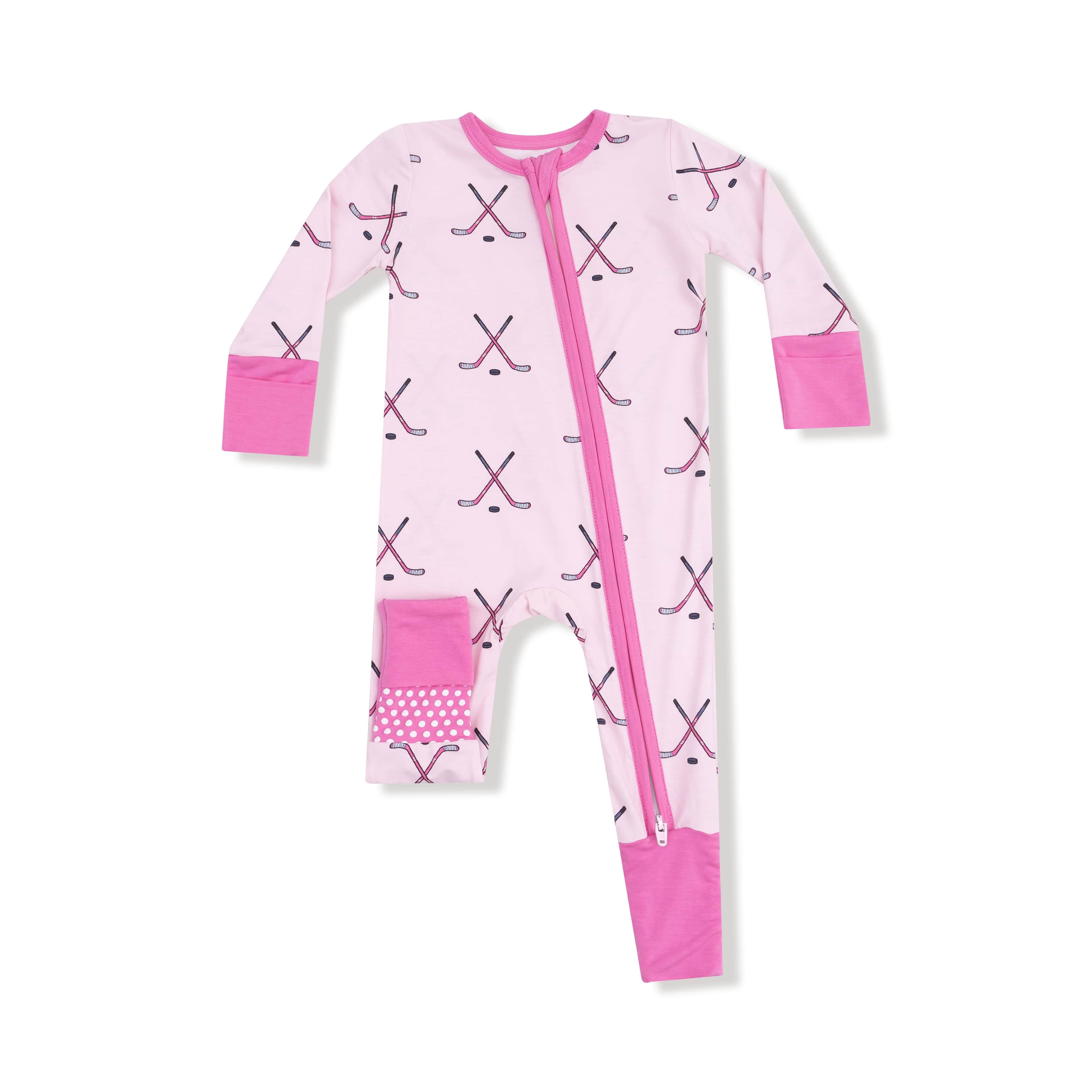Hockey - Pink - 2 Way Zipper Romper Angel Dear Lil Tulips