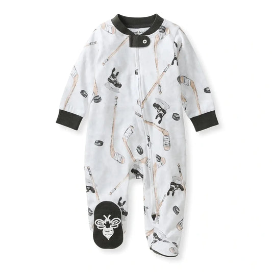 Hockey Season Organic Cotton Sleep & Play Burt's Bees Baby Lil Tulips