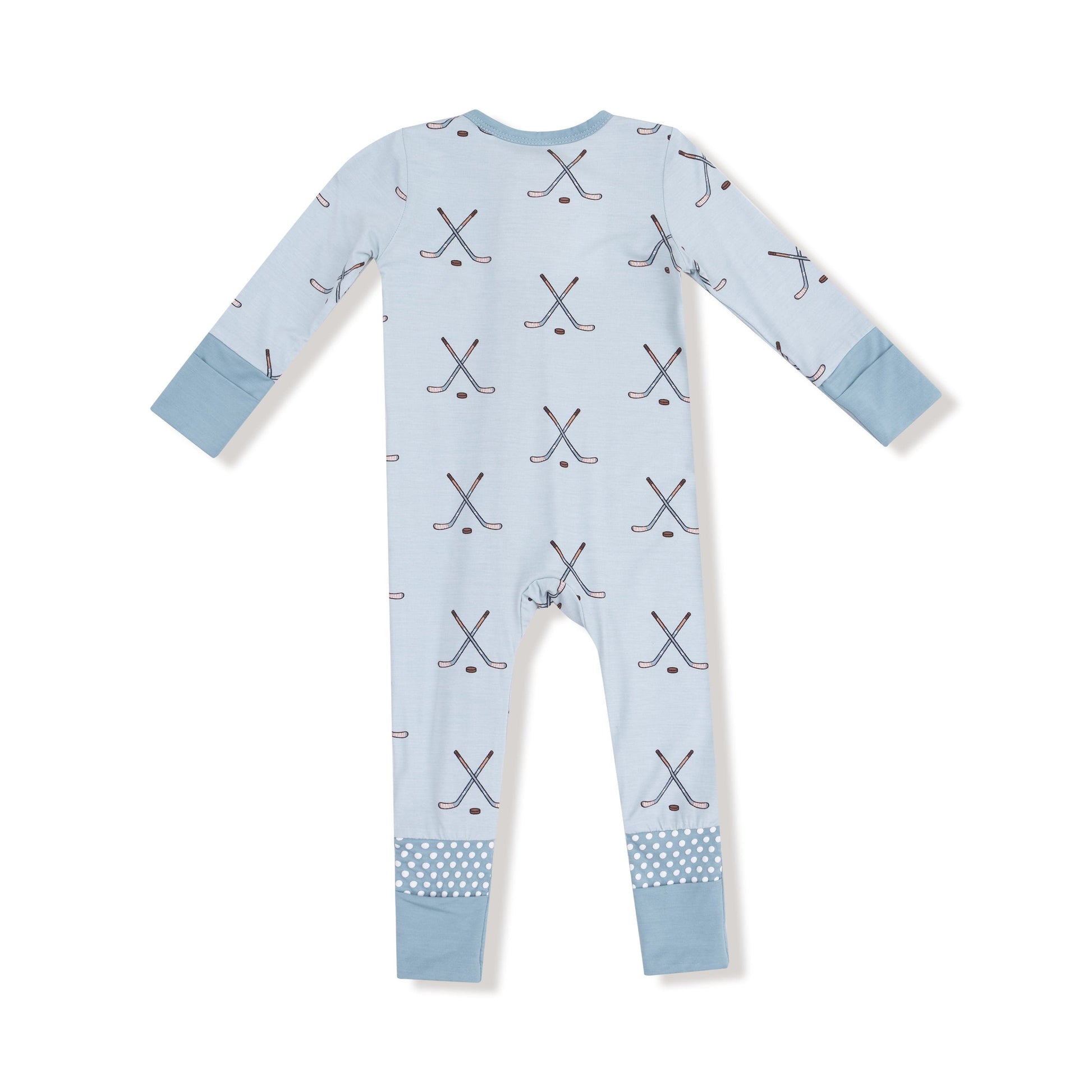 Hockey - Stone Blue - 2 Way Zipper  Romper Angel Dear Lil Tulips