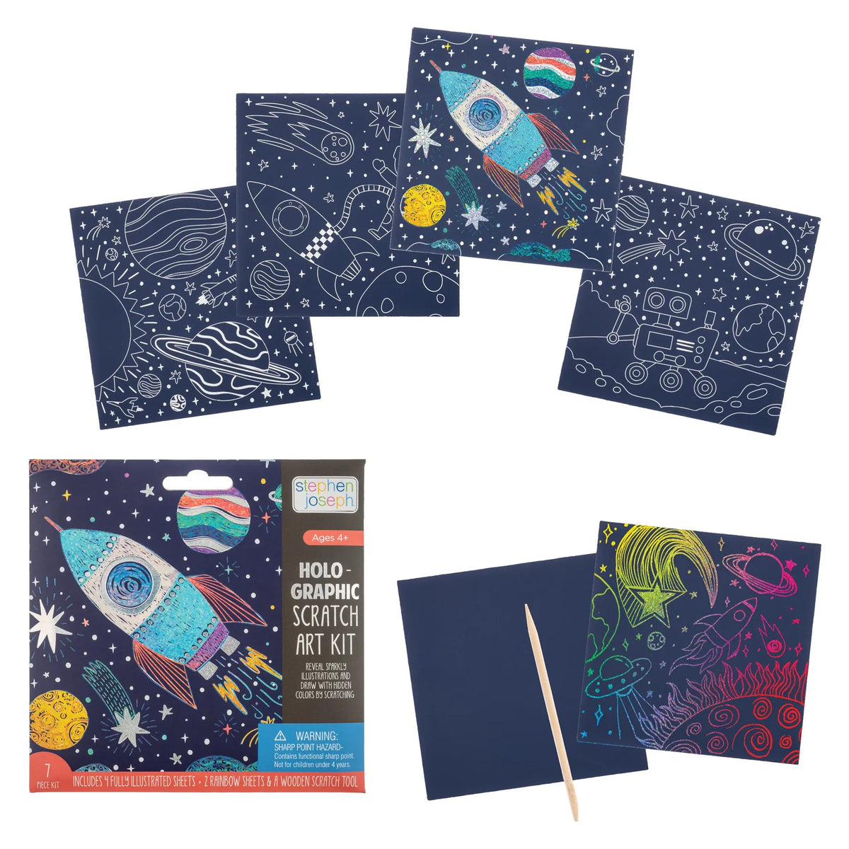 Holographic Scratch Art - Space Stephen Joseph Gifts Lil Tulips