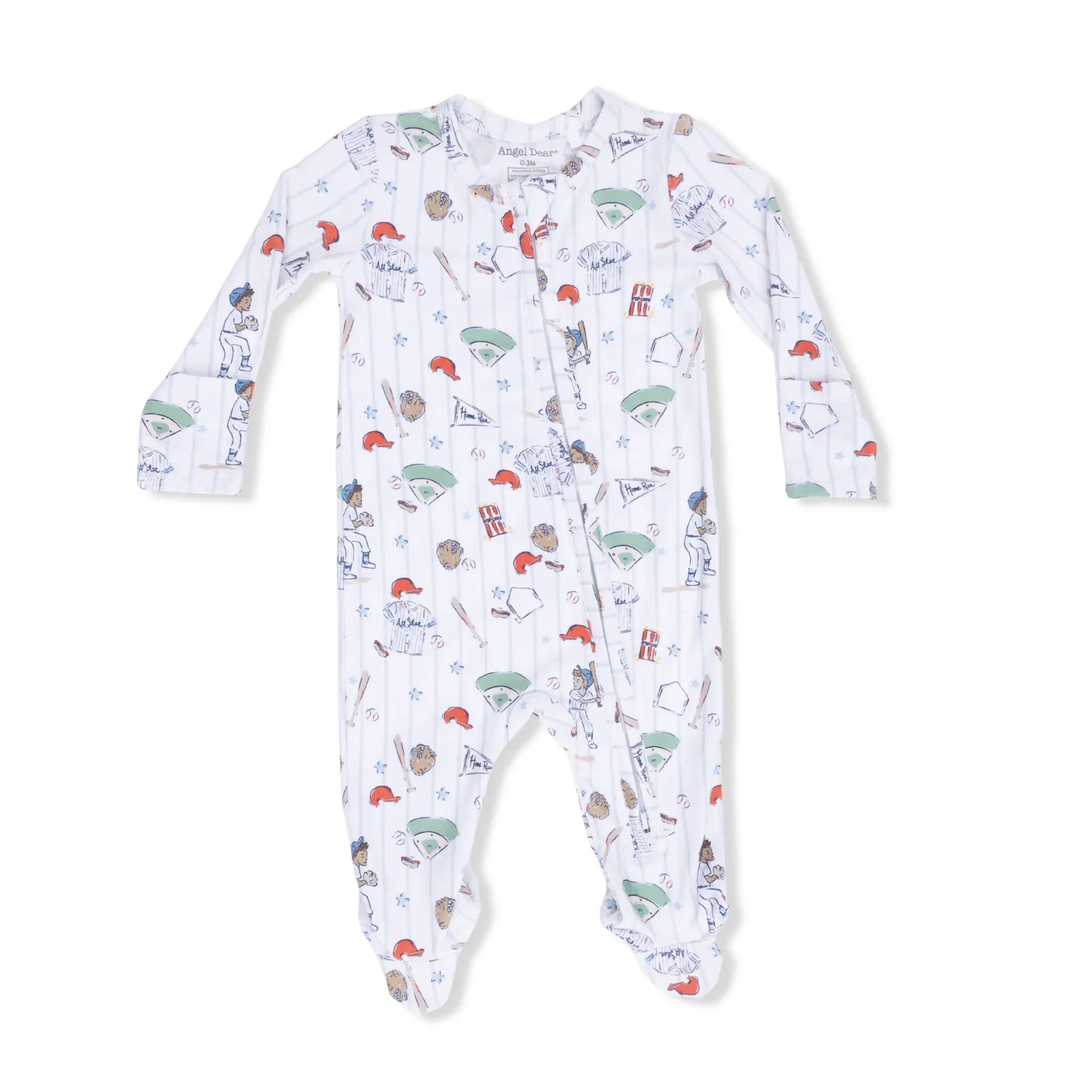 Home Run Baseball - 2 Way Zipper Footie Angel Dear Lil Tulips