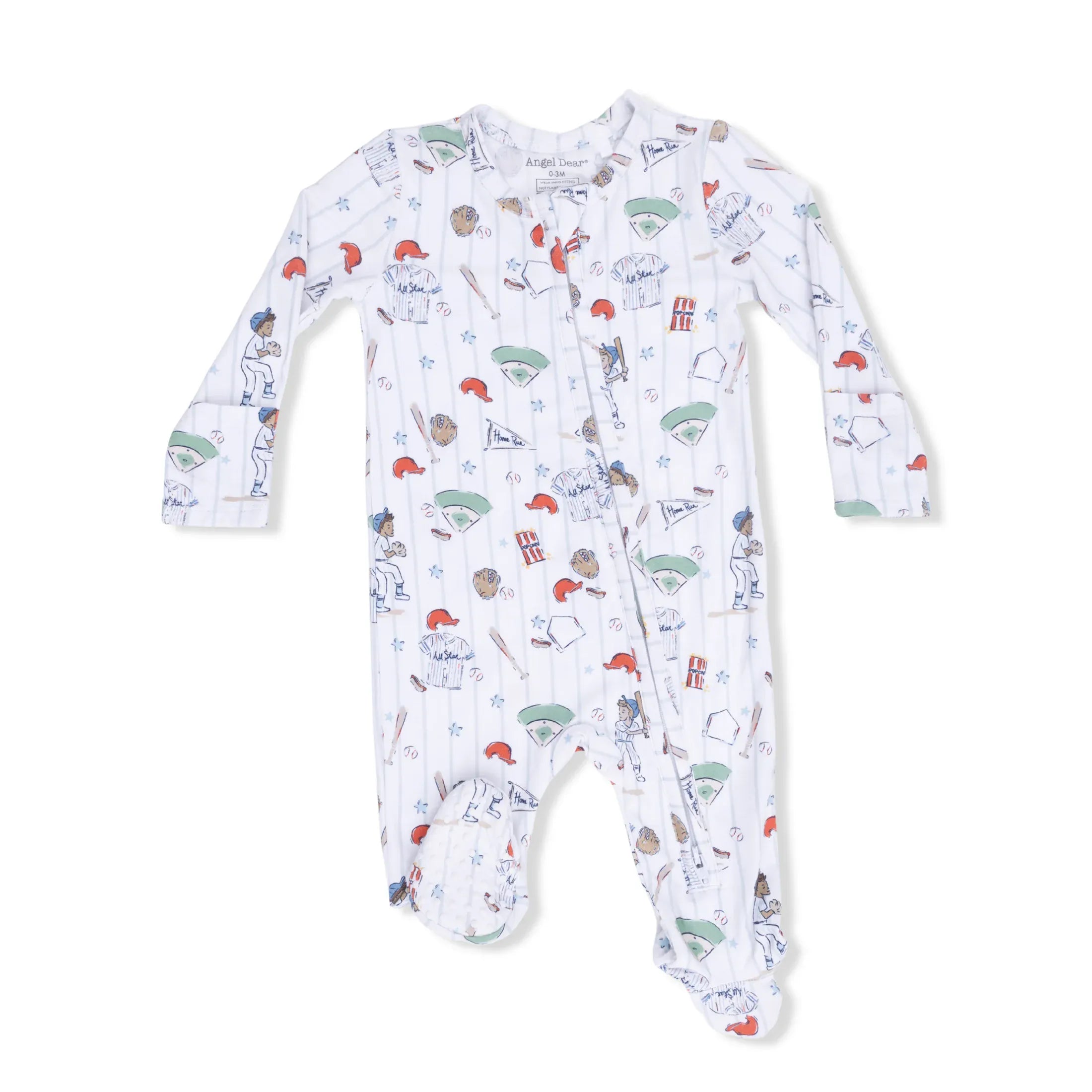Home Run Baseball - 2 Way Zipper Footie Angel Dear Lil Tulips