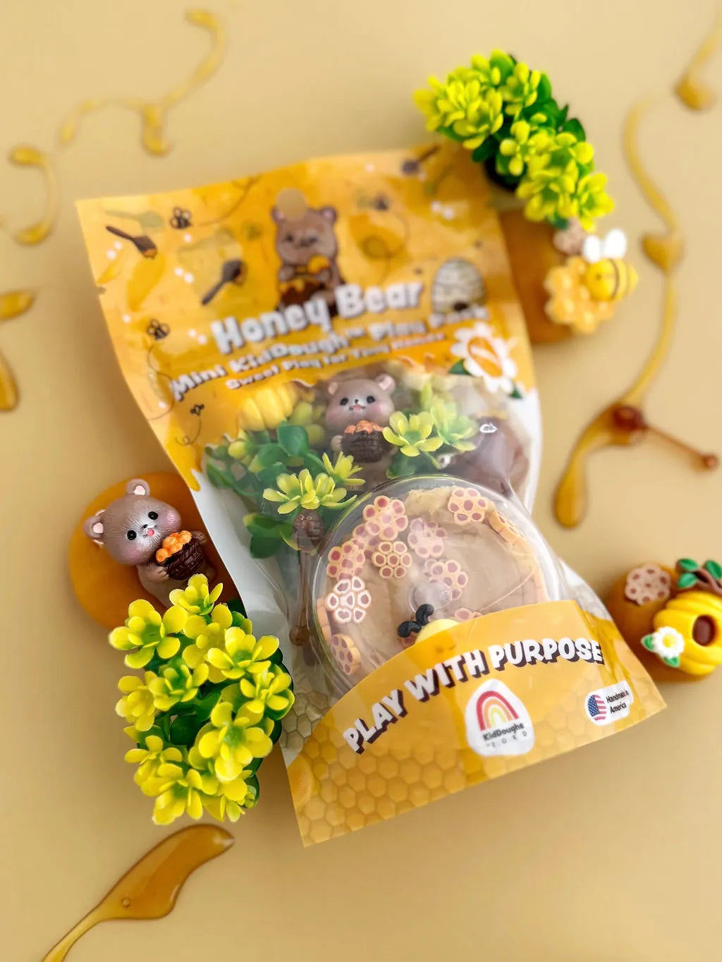 Honey Bear Mini Play Pack - 2 oz. Earth Grown KidDoughs Lil Tulips