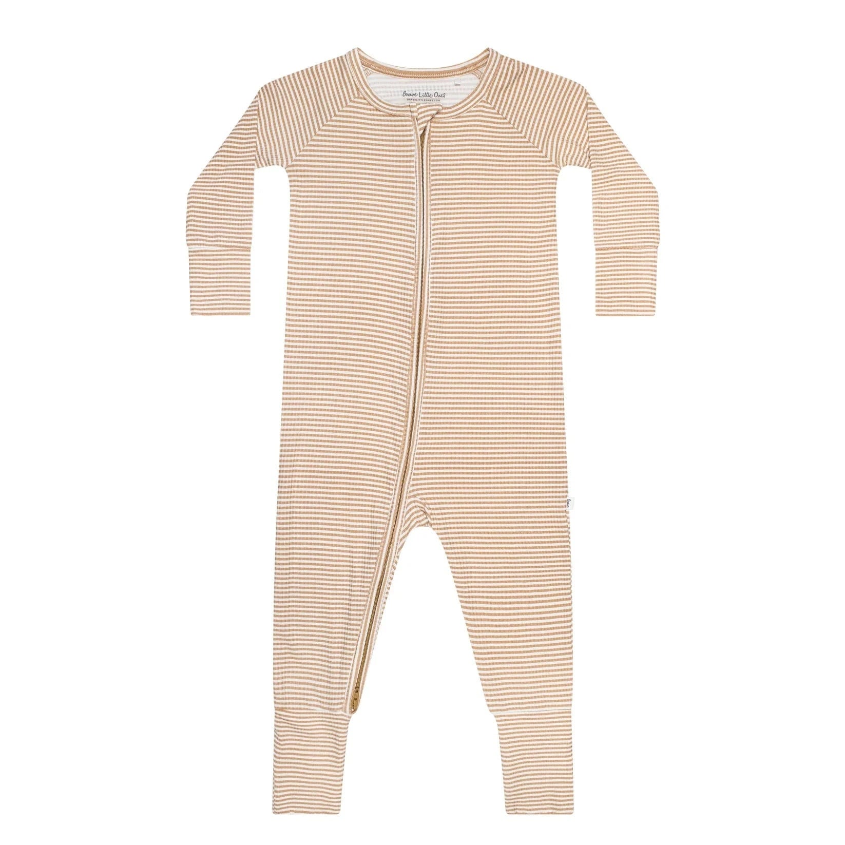 Honey Stripe Small Ribbed Zip Romper Brave Little Ones Lil Tulips