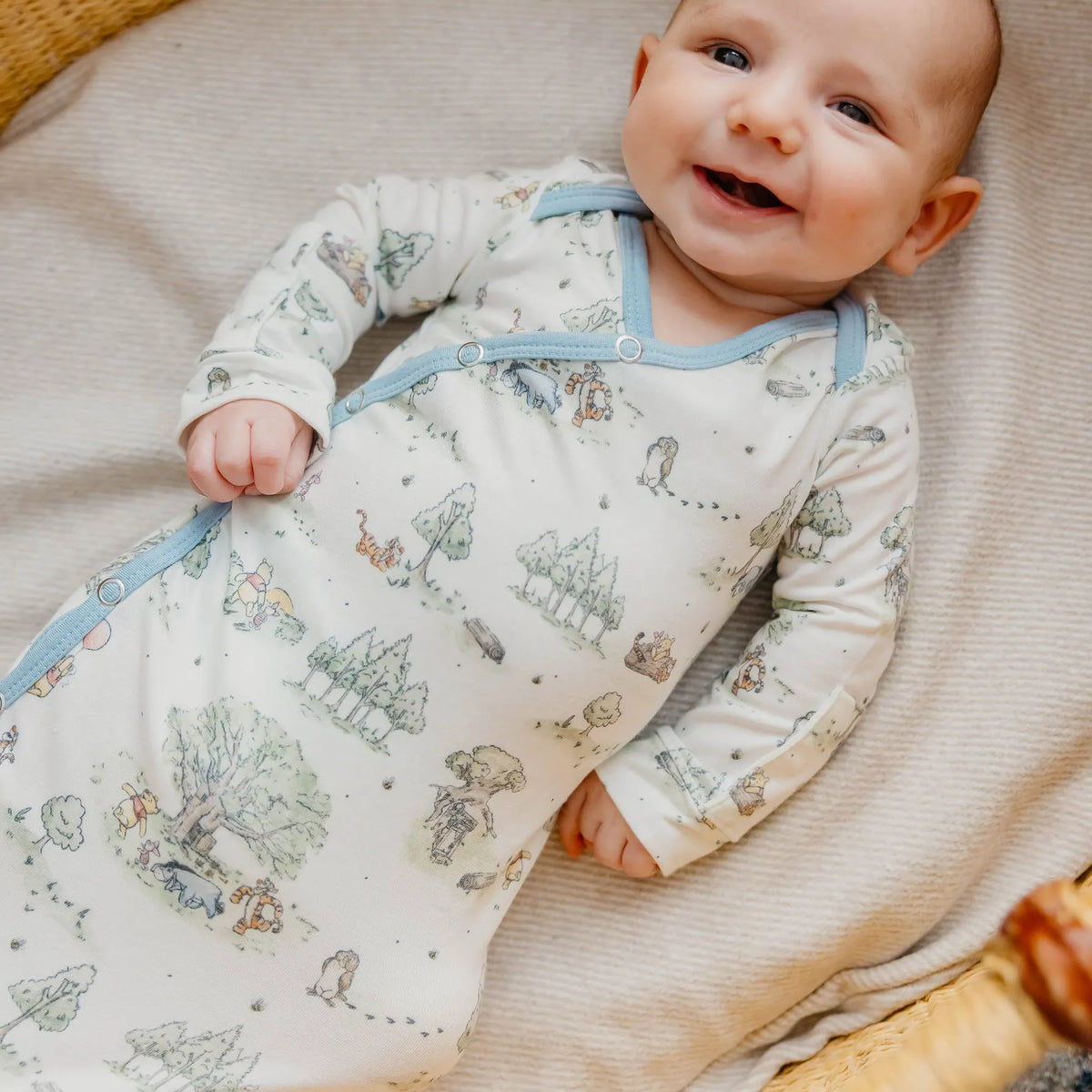 Hundred Acre Wood Newborn Knotted Gown Copper Pearl Lil Tulips