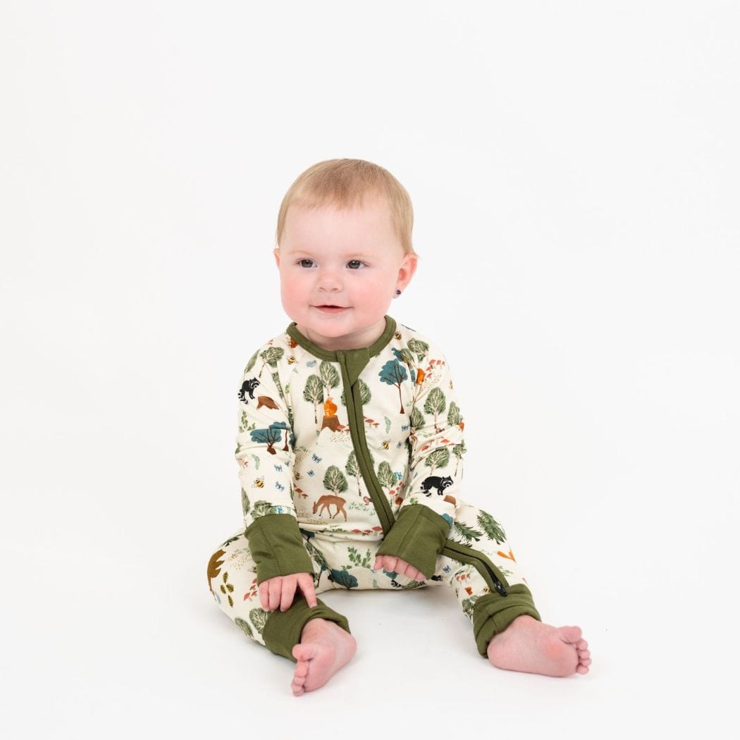 In the Woods Bamboo Convertible Baby Pajamas Emerson and Friends Lil Tulips